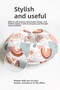 Pastel Colored Rainbow Figured Cotton Neck Pillow - Daylight Cloud Beige Orange Travel Pillow - 5