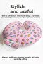 Cotton Neck Pillow with Children's Figure - Pink Soft Travel Pillow with Colorful Toy Pattern - 2