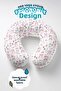 Cute Rabbit Patterned Cotton Neck Pillow - Pastel Pink Gray Kids & Adults Travel Pillow - 3