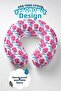 Tulip Pattern Cotton Neck Pillow - Vibrant Pink Blue Adult Travel Pillow - 2