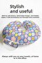 Colorful Floral Pattern Ergonomic Neck Pillow - Pastel Purple Yellow Pink Soft Travel Pillow - 5