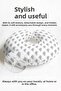 Black Leaf Pattern Cotton Neck Pillow - Minimalist Gray White Adult Travel Pillow