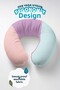 Pastel Colored Ergonomic Neck Pillow - Modern Block Pattern Lilac Pink Light Blue Travel Pillow - 6