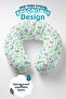 Butterfly Floral Pattern Cotton Neck Pillow - Pastel Green Yellow Kids & Adults Travel Pillow - 4