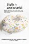 Colorful Floral Pattern Cotton Neck Pillow - Soft Yellow Pink Travel Pillow in Spring Tones - 3