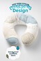 Abstract Gold Dot Detailed Ergonomic Neck Pillow - Pastel Blue Beige Modern Soft Travel Pillow