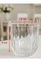 Crystal Cut Patterned Glass Soft Drink Glasses Set of 6 - Luxury Water and Beverage Glasses - 3