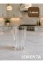 Crystal Embroidered Tall Glass Soft Drink Glasses 6 Pieces - Stylish Patterned Water and Beverage Glasses