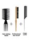 3-Piece Comb Set, Hair Styling Comb + Professional Bun Brush + Crepe Comb