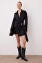 Black Accessory Detail Double Breasted Short / Mini Woven Dress Twoss25El00923