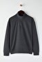 Anthracite New Oversize/Wide Cut Brushed Thessaloniki Stand-Up Collar Sweatshirt Tmnaw26Sw00014