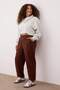 Brown Loose Jogger Slim Leg Elastic Waist Knitted Plus Size Sweatpants Tbbaw23Aj00002 - 2
