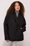 Siyah Regular Yünlü Oversize Kaşe Kısa Ceket Kaban TWOAW26DD00009 - 2