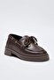 Kahverengi Bağcık Detaylı Kadın Loafer TAKAW26LA00005 - 4