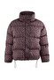 Çok Renkli Kahverengi Leopar Desenli Oversize Kalıp Şişme Mont TWOAW25MO00222 - 6