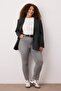 Gri Yüksek Bel Esnek Büyük Beden Skinny Jeans TBBAW26CJ00035