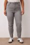 Gri Yüksek Bel Esnek Büyük Beden Skinny Jeans TBBAW26CJ00035 - 3