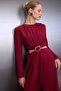 Bordo Düz Cut outlı Midi Dokuma Elbisesi TWOAW26EL00179 - 2