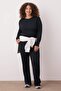 Wardrobe Essentials Siyah Fitted/Vücuda Oturan Fitilli Esnek Örme Alt-Üst Takım TBBAW26CP00010