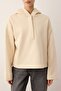 Taş Kalın İçi Polarlı Yarım Pat Fermuarlı Oversize Kapüşonlu Örme Sweatshirt TWOAW26SW00060 - 3