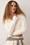 Ekru Dalgıç/Scuba Kumaş Sırt Bağlama Detaylı Spor Örme Sweatshirt THMAW26SW00004 - 3