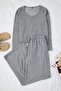 Gri Yumoş Crop ve Wide Leg/Geniş Paça Örme Alt Üst Takım TBBAW26CP00005 - 5