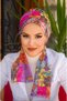 Colorful Ethnic Patterned Scarf Bonnet - 2