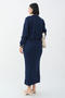 Cardigan Ribbed Double Navy Blue Knitwear Set - 6