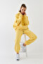 Oversize Unisex Tracksuit Set Yellow – Basic, 3 Thread Brushed Fleece; Hooded Top, Elasticated Bottom - 2