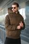 Khaki Hooded Men's Puffer Jacket 7235 - 3