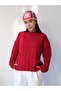 Una Fiaba Oversize Crew Neck Soft Textured Knitwear Sweater - 4