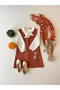 Girl's Salmon Stamp Winter V-Neck Gilet Dress - 6