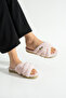 Powder Ribbon Buckle Plush Winter Women's Slippers - 2