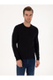 Navy Blue Slim Fit Cotton Blend Crew Neck Basic Knitwear Sweater 50318620-Vr033
