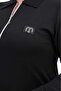 Women's Plus Size Zippered Polo Neck Crystal Fabric Slit Hijab Tunic - 4