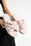 Powder Ribbon Buckle Plush Winter Women's Slippers