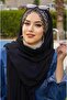 Black Chain Patterned Drawstring Ready Shawl - 2