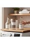 Set of 3 - Powder Detergent Jar with Wooden Lid & Liquid Detergent and Softener Bottle Cork Lid