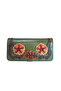 100% LEATHER HANDMADE WOMEN'S WALLET WITH HORIZONTAL PHONE COMPARTMENT ZIPPER AND FENCE FAPER (LIVA) - 3