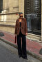 Brown Ring Detail Design Blazer Jacket - 5