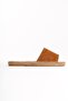 Genuine Leather Summer Men's Suede Jute Sole Tan Espadrille Slippers -Mssr122-Tb - 4