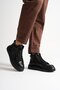 Zarek Men's Black Genuine Leather Lace-Up Zippered Casual Boots - 5