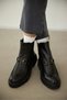 Melodi Genuine Leather Front Buckle Detailed Zippered Boots - Black Leather - 7