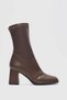 Pensa Short Heeled Stretch Boots - BROWN