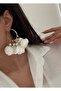 Bijouterie Tulle Pearl Detailed Flower Pattern Earrings - 2