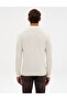 Ecru Slim Fit Zippered Polo Collar Basic Knitwear Sweater 50314191-Vr019 - 5
