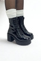 Black Patent Leather Women's Boots Gd2012 - 4
