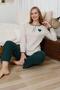 Embroidered Cotton Heart Detail Pajama Set - 2