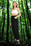 Women's Elastic Waist Wide Leg Black Jeans - 6
