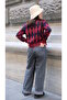 Una Fiaba-Bordo Crew Neck Argyle Patterned Women's Buttoned Knit Cardigan - 3